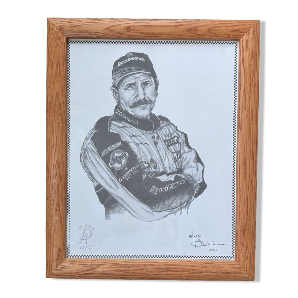 Dale Earnhardt Sr NASCAR Lithograph Dale Adkins 2004 Framed Collectible Art